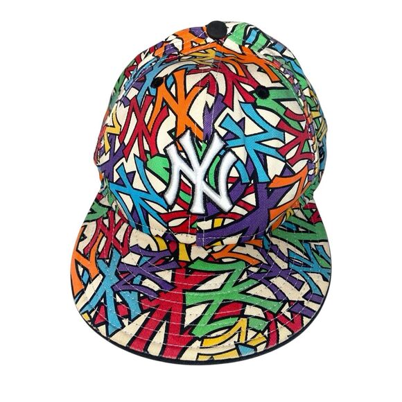 New Era Other - New York Yankees Hat Cap Fitted Mens 7 1/4 White Logo MLB Baseball New Era -RARE